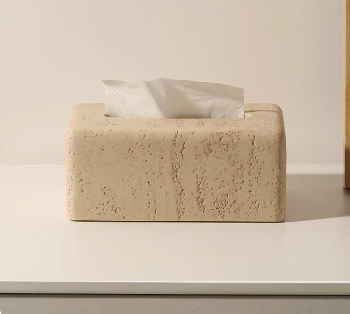 Travertine Tissue Box