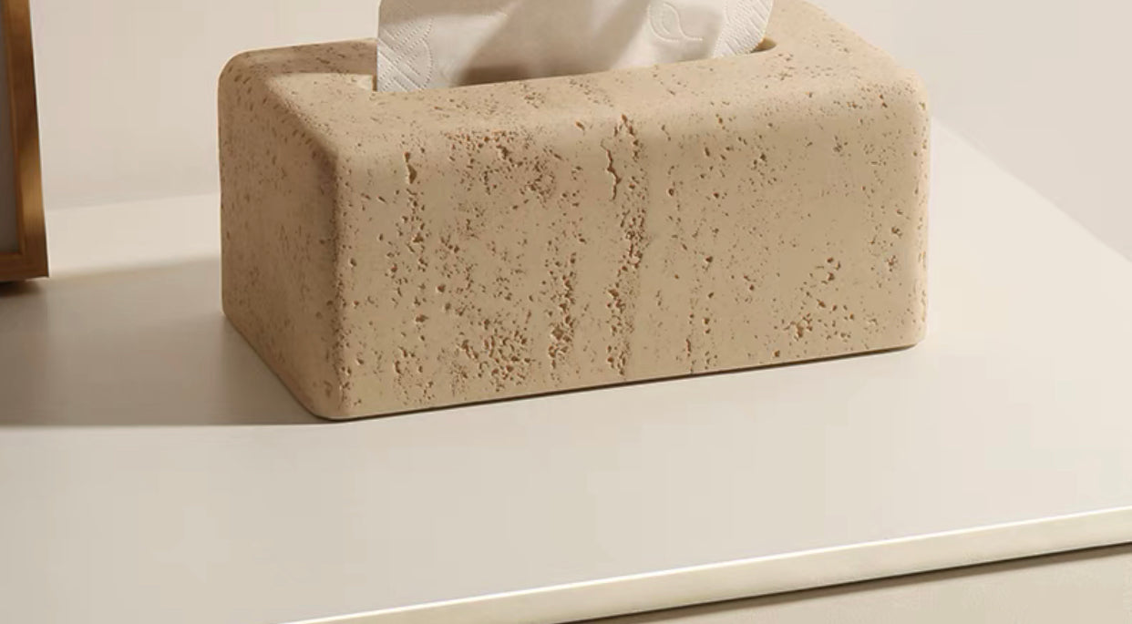 Travertine Tissue Box