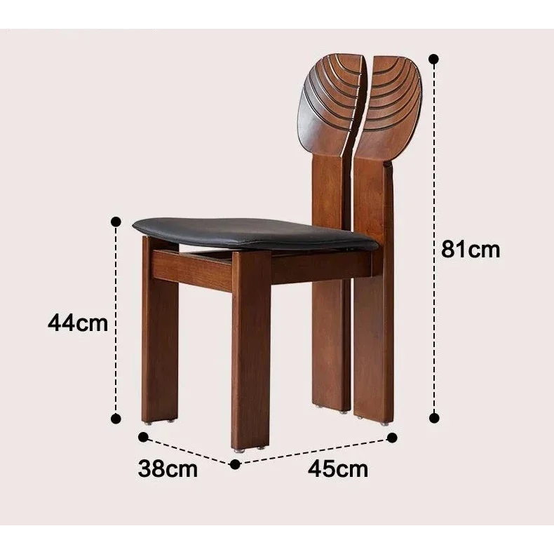 African Art Wood Dining Chair with Sculpted Backrest | Hlm878403 - Biophilic Design - French Country - Japandi - Minimalist