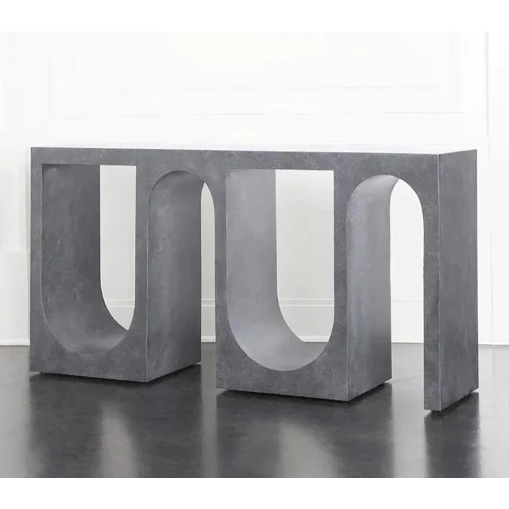 Arched Stone Console Table for Contemporary Entryways And living spaces