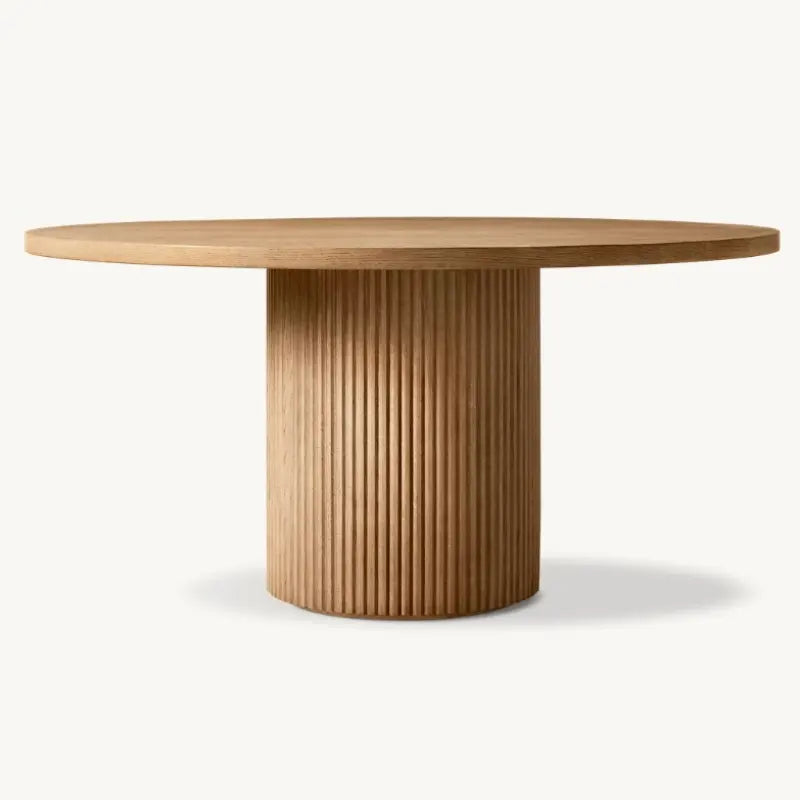 Aurora Fluted Wood Dining Table - Biophilic Design French Country Japandi Minimalist