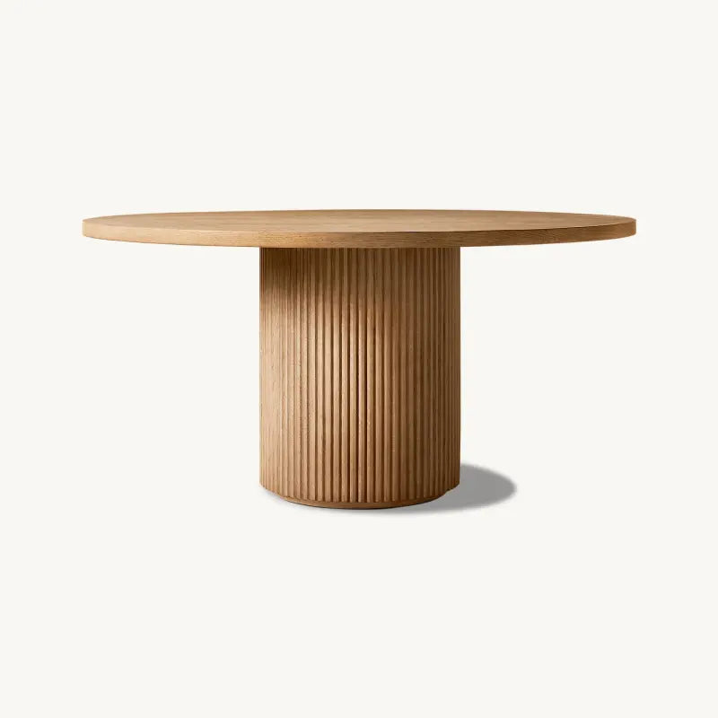 Aurora Fluted Wood Dining Table - Biophilic Design French Country Japandi Minimalist