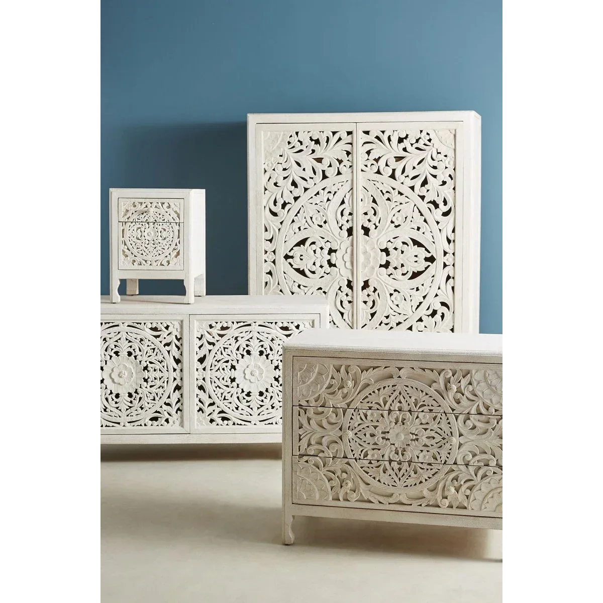 Hand-carved Indian Solid Wood Furniture | Mandala Collection - Art Deco - Biophilic Design - French Country