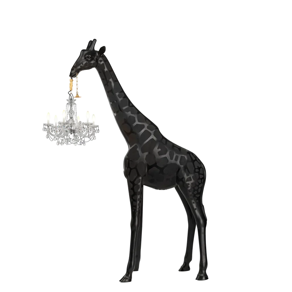 Giraffe Sculpture Statement Floor Lamp - Chandelie - Hollywood Regency