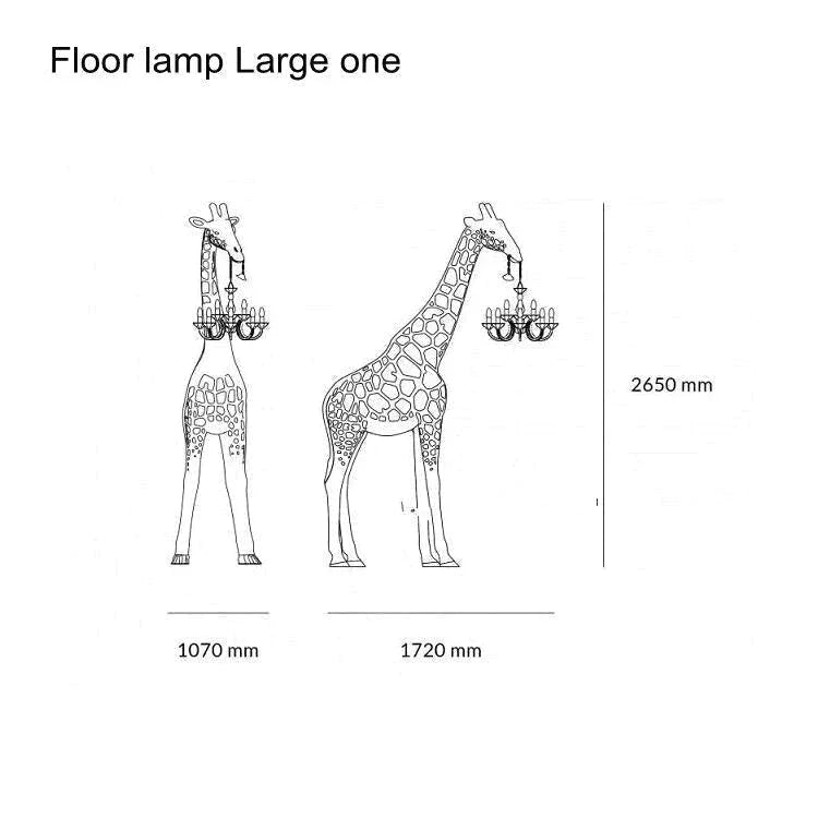 Giraffe Sculpture Statement Floor Lamp - Chandelie - Hollywood Regency