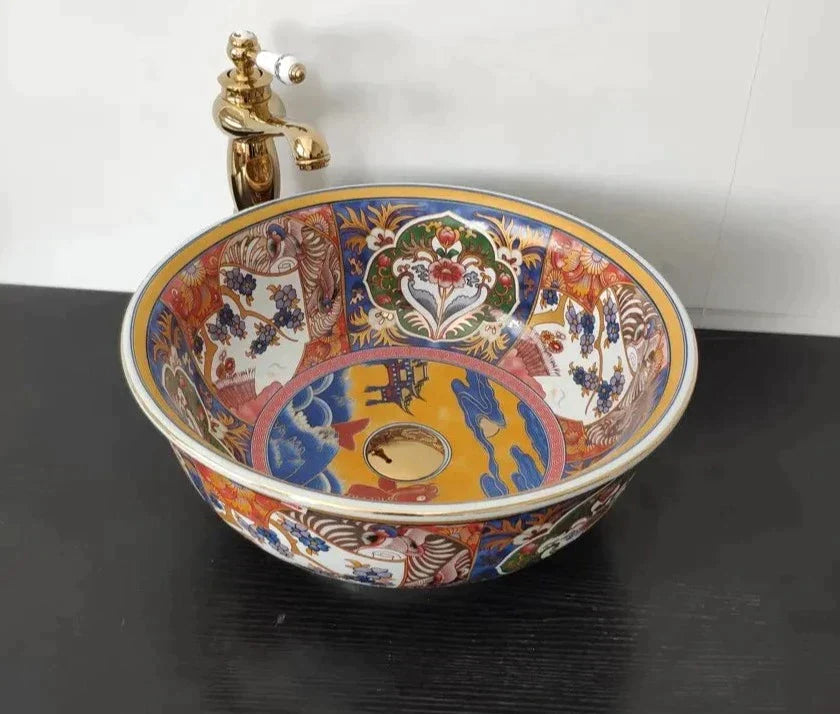 Floral Ceramic Sink | Hlm88896 - Eclectic Modern Victorian