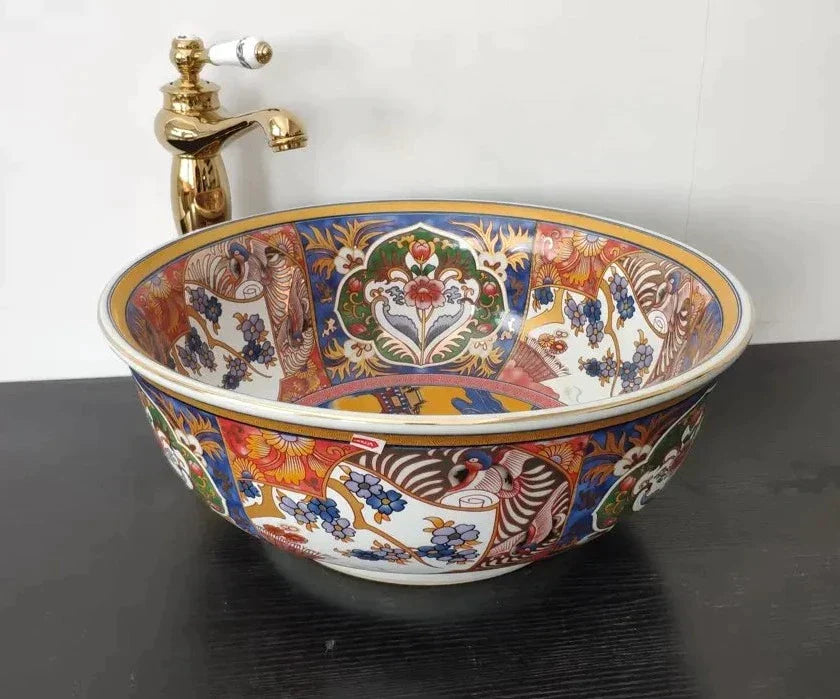 Floral Ceramic Sink | Hlm88896 - Eclectic Modern Victorian