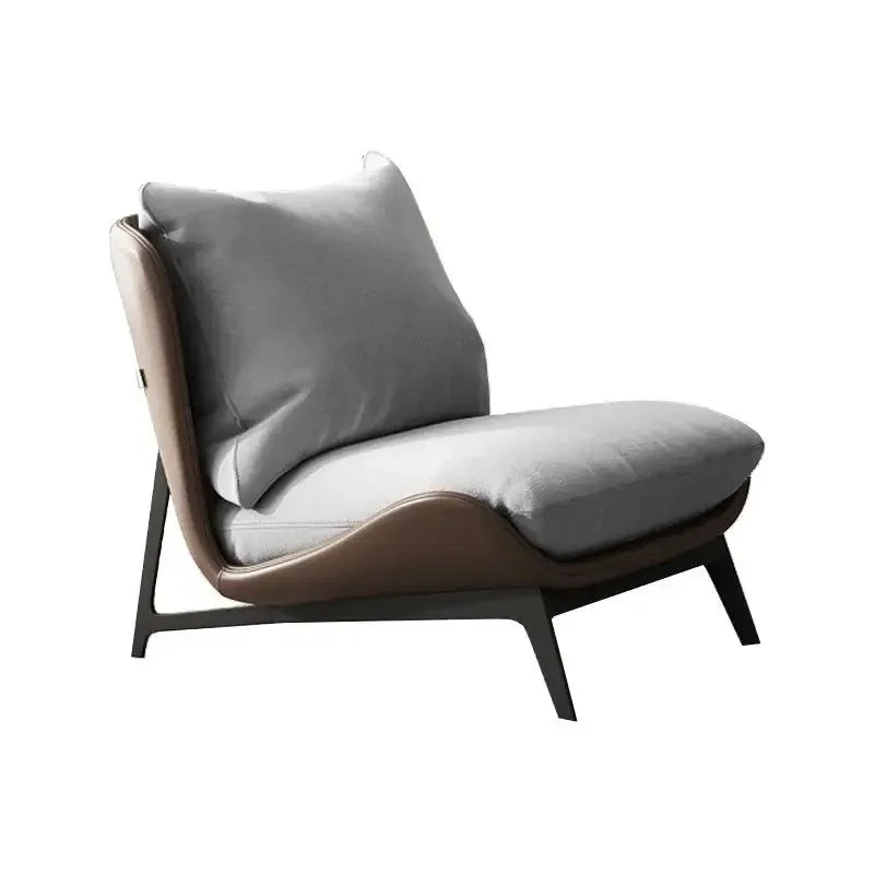 Contemporary Leather Accent Chair with Metal Frame | Luxury Interiors