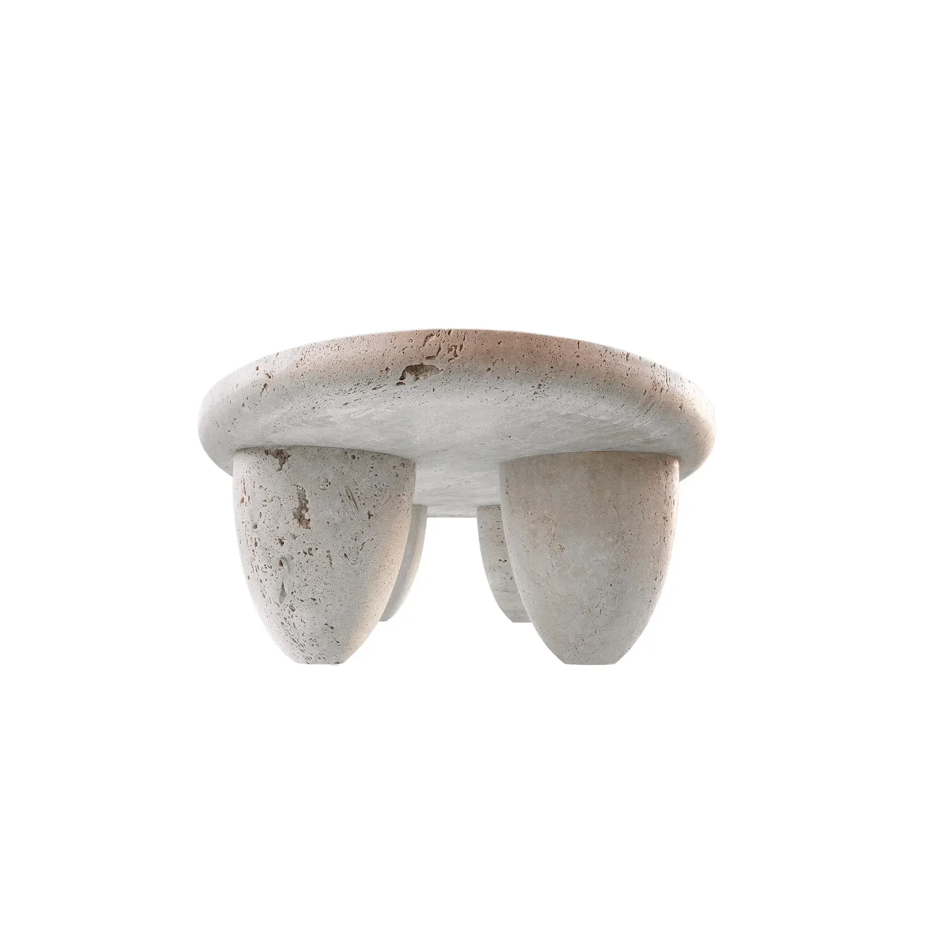 Aegean Travertine Round Coffee Table | Hlm78952n - Biophilic Design - Minimalist - Wabi-sabi