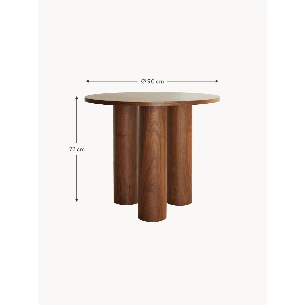 Contemporary Round Walnut Side Table | Hlm7409852m - Biophilic Design - Cottagecore - French Country - Japandi - Minimalist