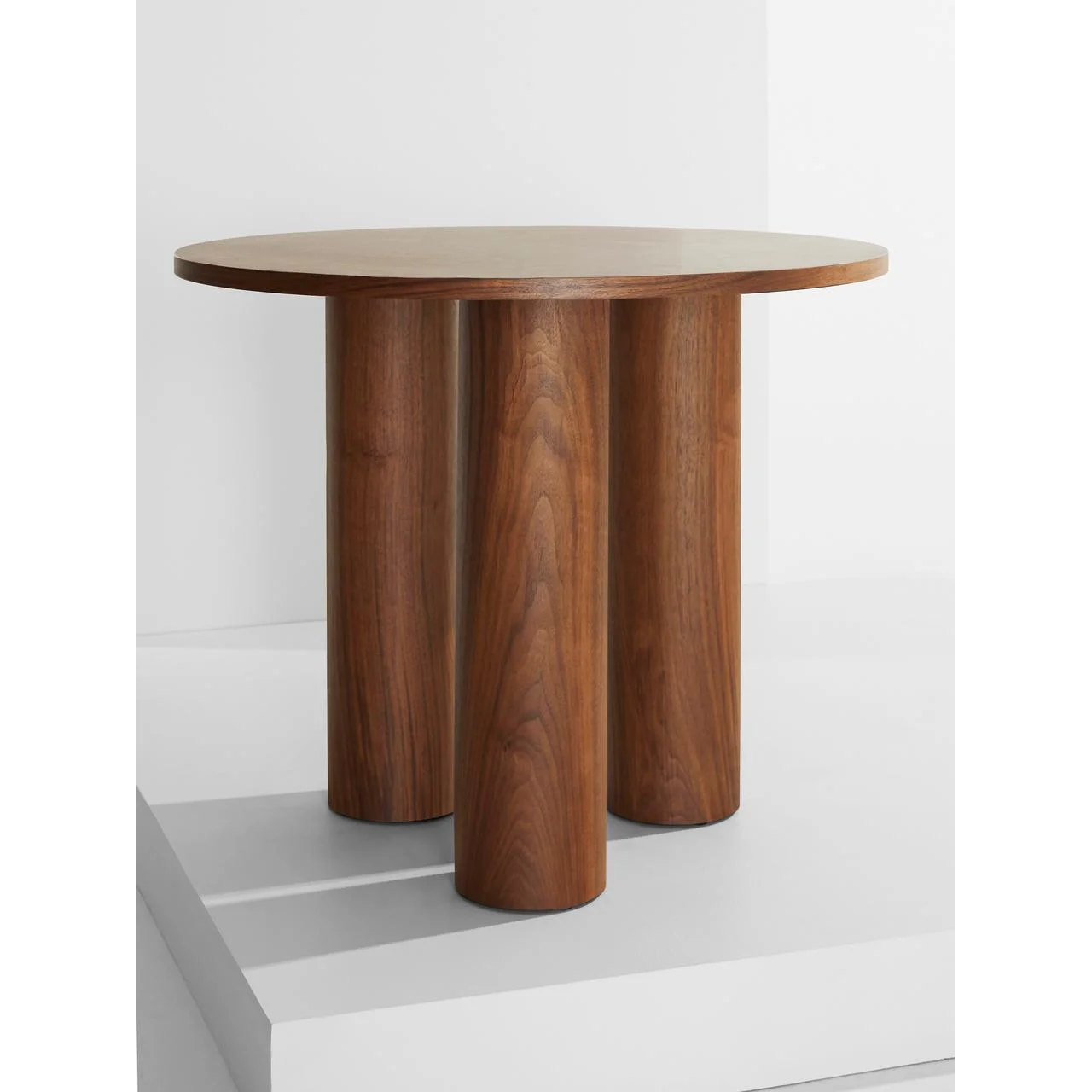 Contemporary Round Walnut Side Table | Hlm7409852m - Biophilic Design - Cottagecore - French Country - Japandi - Minimalist