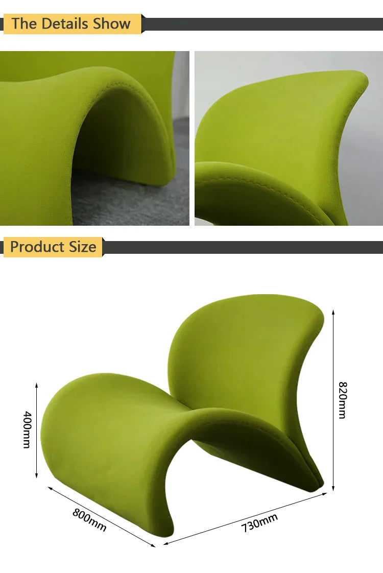 Curvatura Wool Lounge Chair - Modern