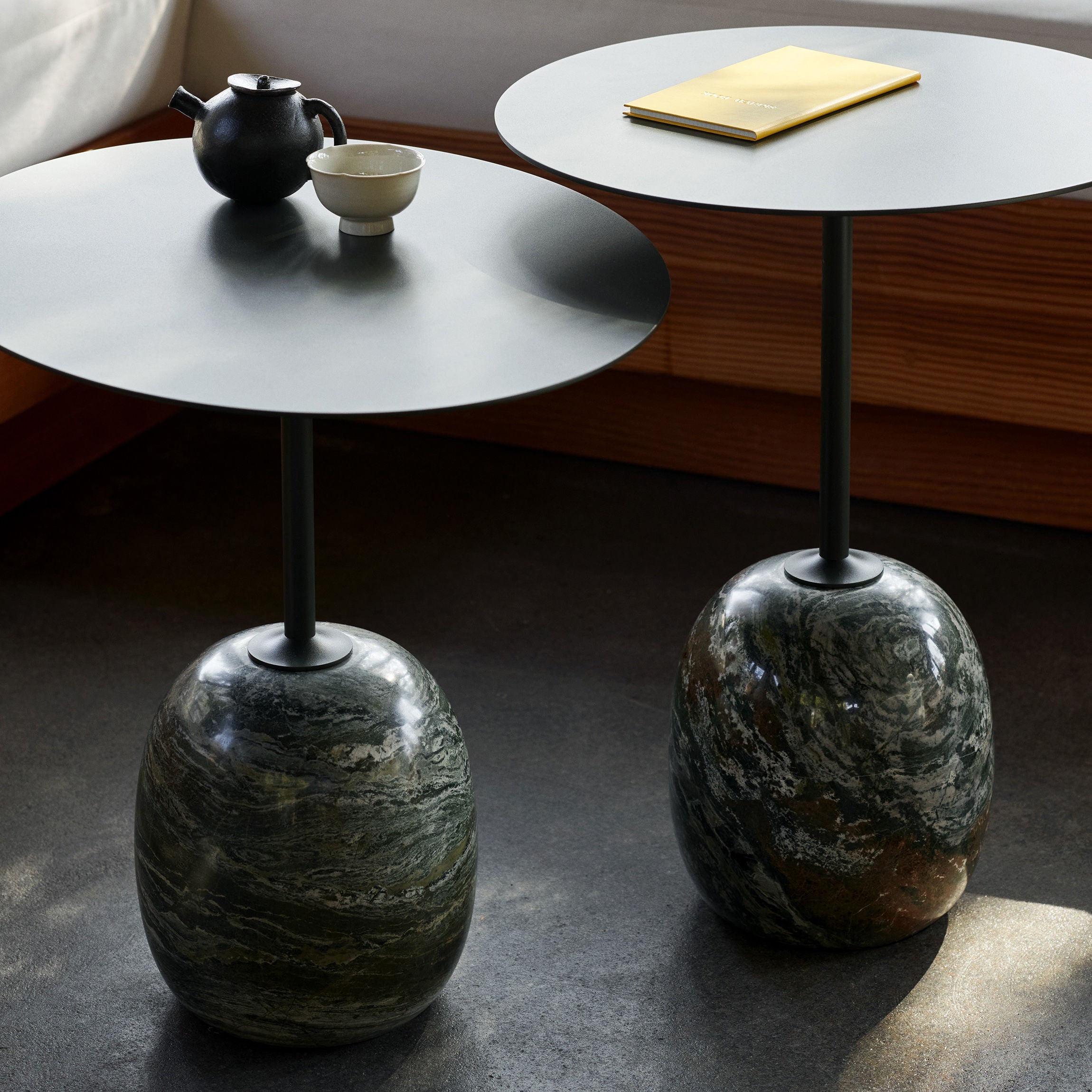 Eclipse Marble & Iron Side Tables - Contemporary Eclectic