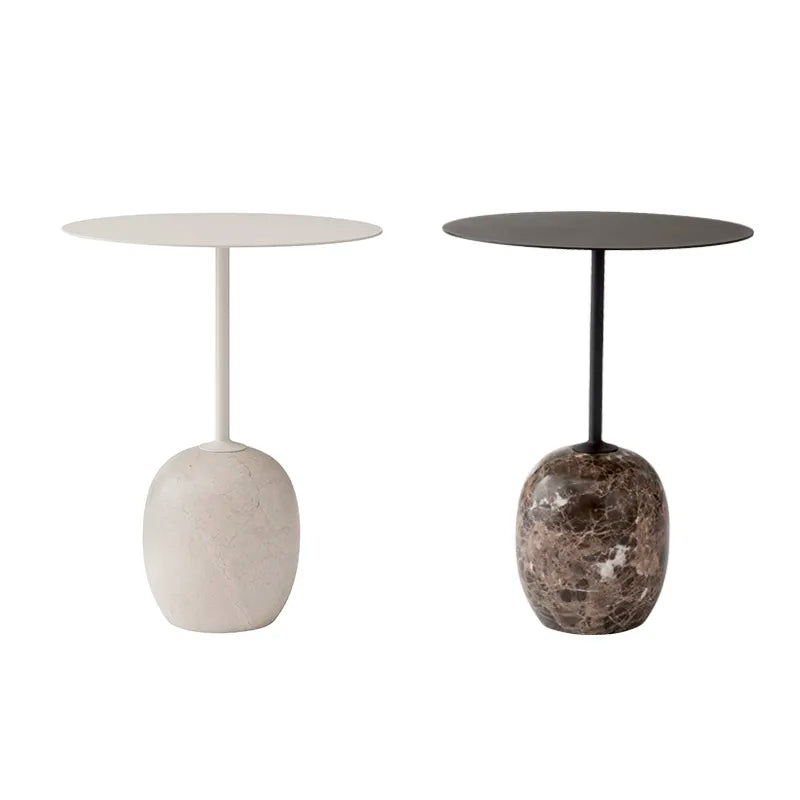 Eclipse Marble & Iron Side Tables - Contemporary Eclectic