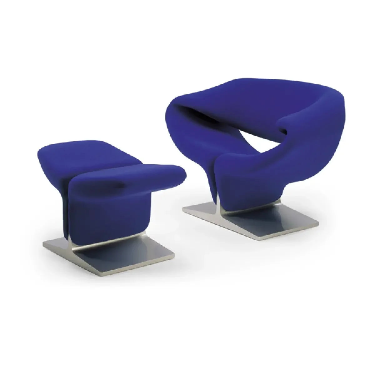 Modern Sculptural Lounge Chair & Ottoman Set - Contemporary - Eclectic - Embrace