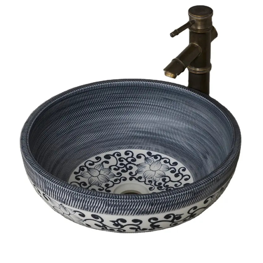 Flowers Ceramic Sink | Hlm87412 - Basin Eclectic Modern Victorian