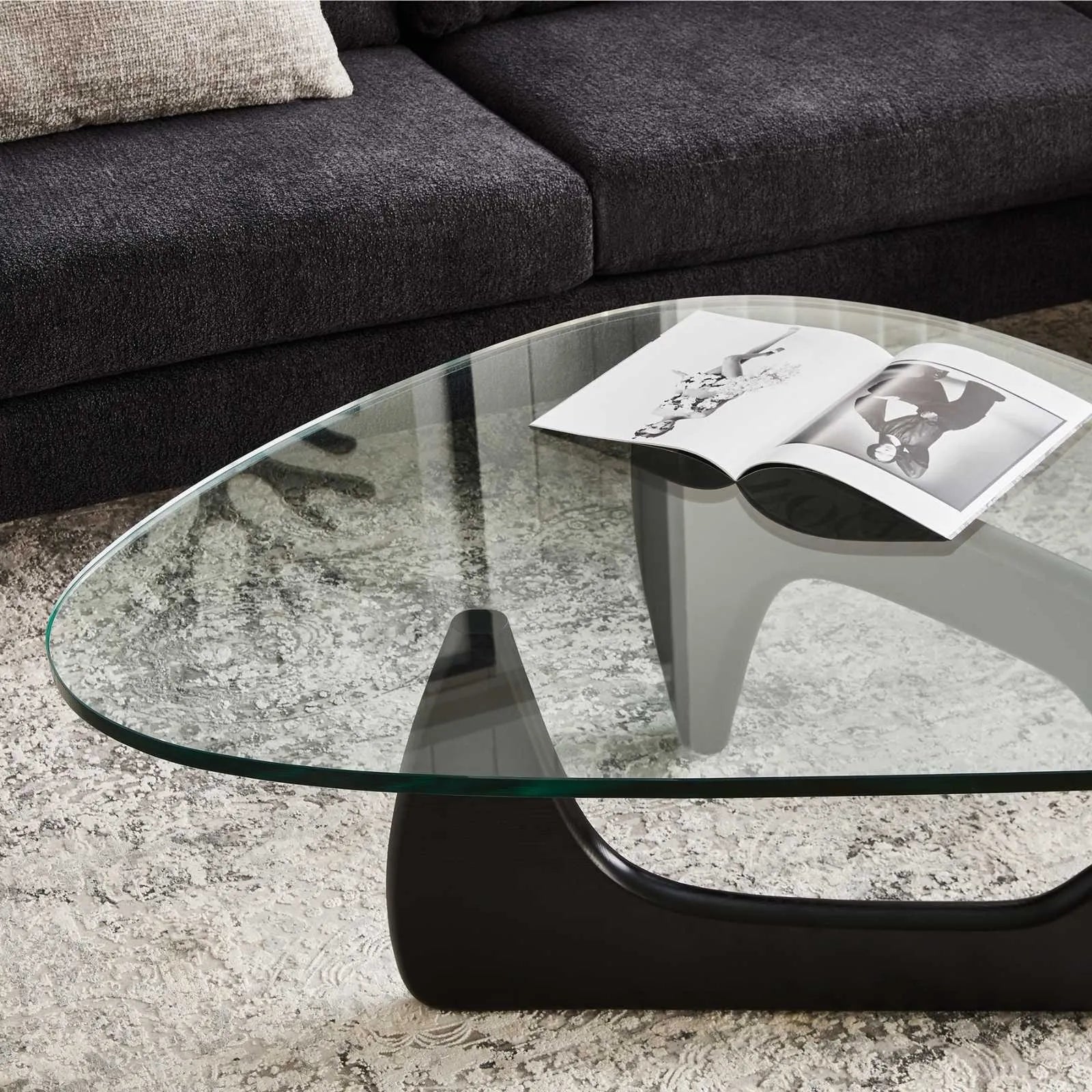 Wabi - sabi Glass Coffee Table - Biophilic Design Minimalist Wabi Sabi