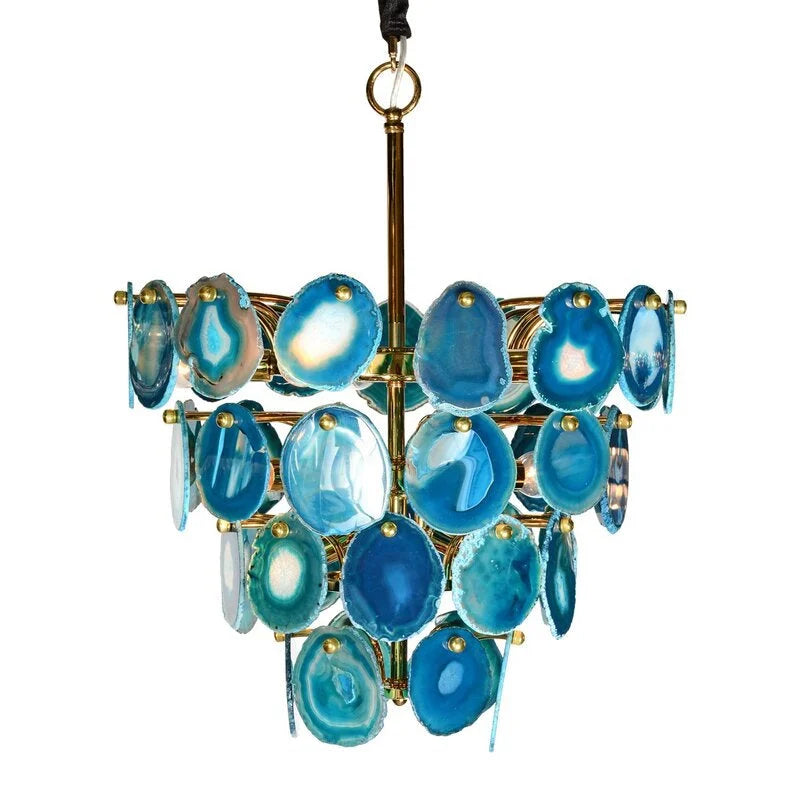 Eclectic Agate Chandelier | Hlm5856p6 - Art Nouveau - Contemporary - Dark Academia - Modern