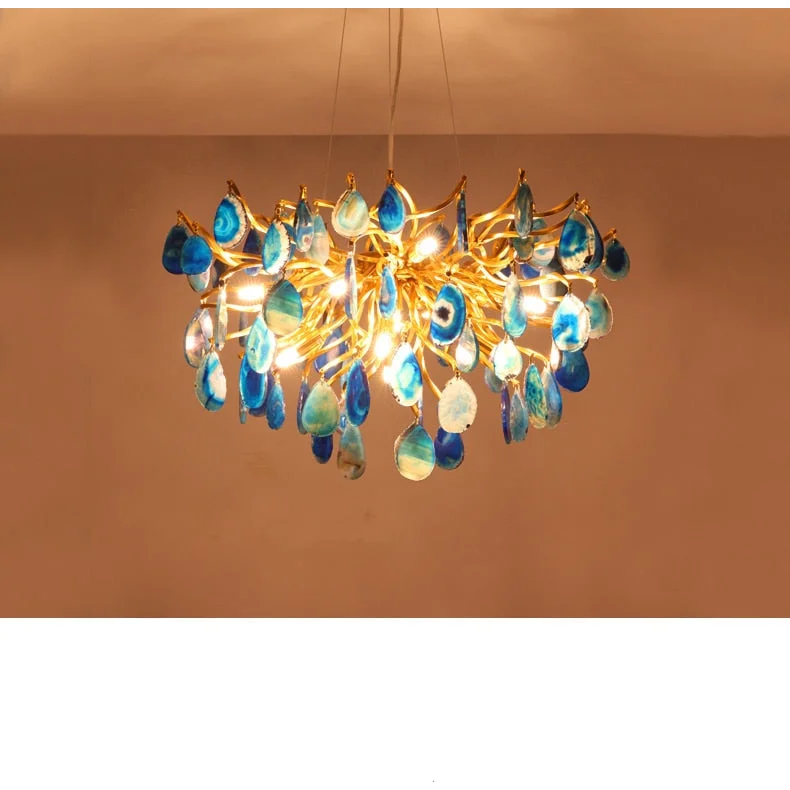 Eclectic Agate Chandelier | Hlm5856p6 - Art Nouveau - Contemporary - Dark Academia - Modern