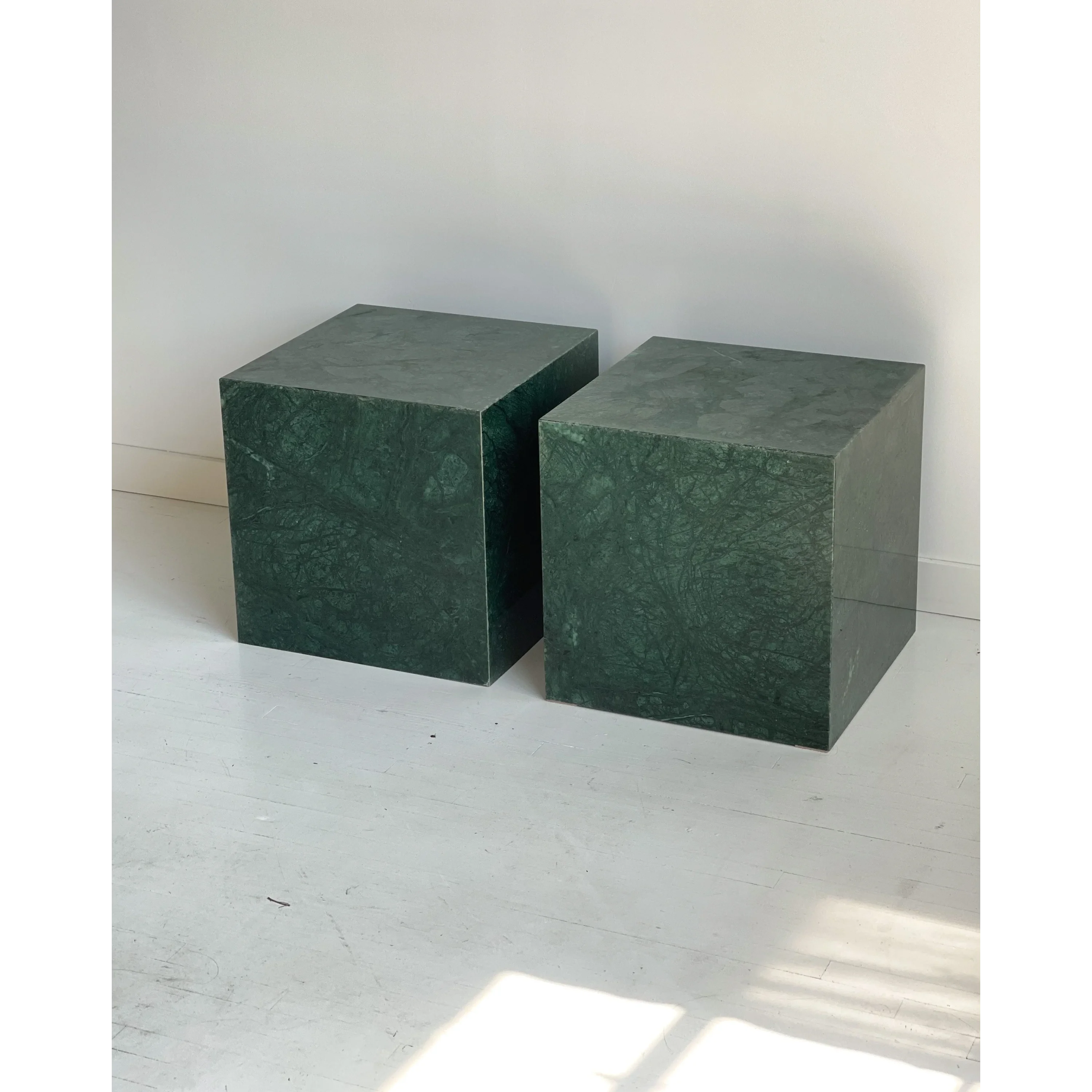 Green Marble Cube Side Tables | Luxury Interiors