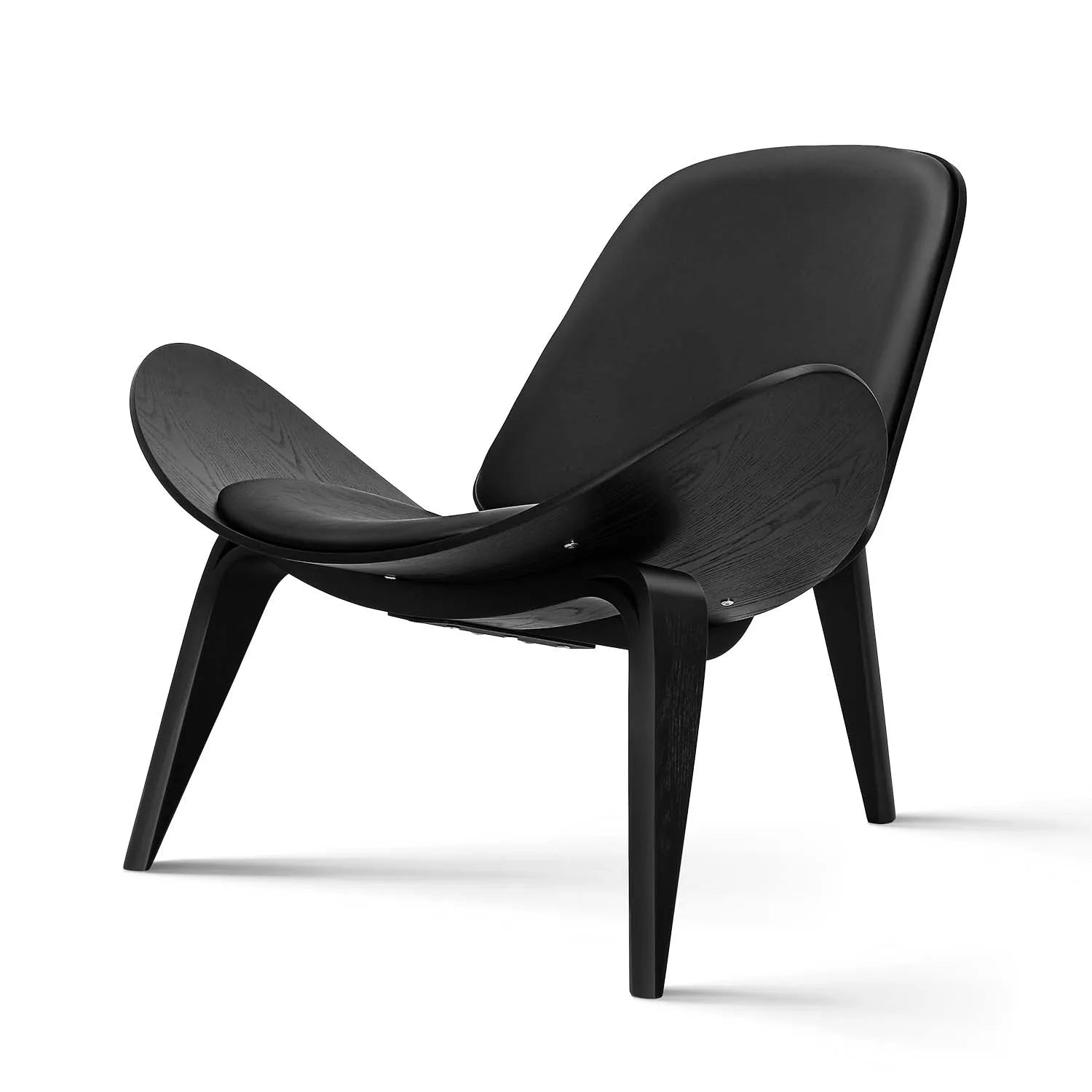 Hansen Japandi & Mid - century Modern Chair - Leather Minimalist