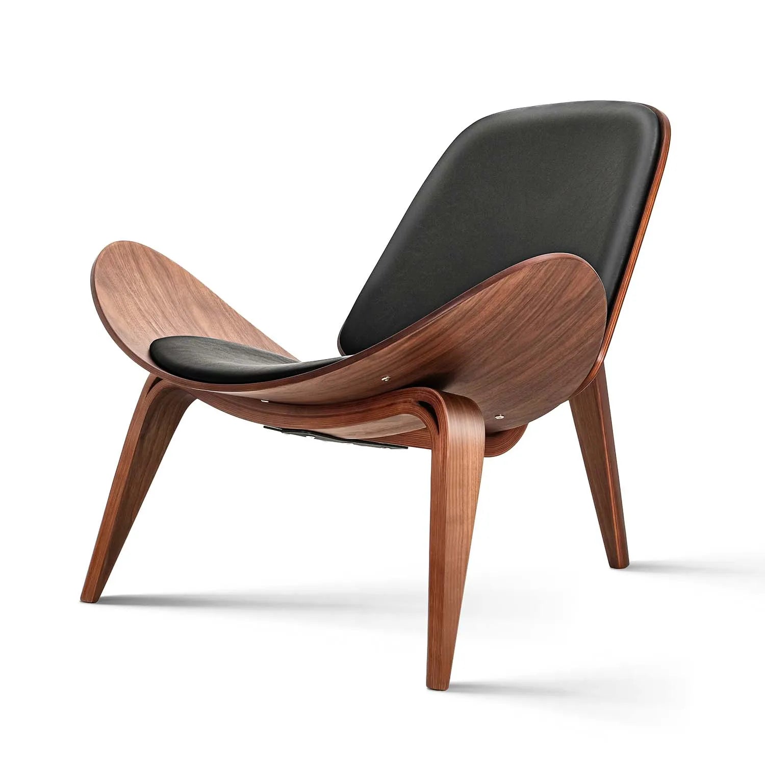 Hansen Japandi & Mid - century Modern Chair - Leather Minimalist