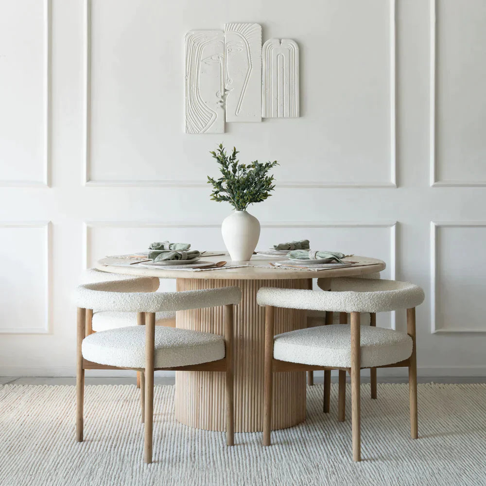 Tuscan Sun Travertine Table - Dining Minimalist Round