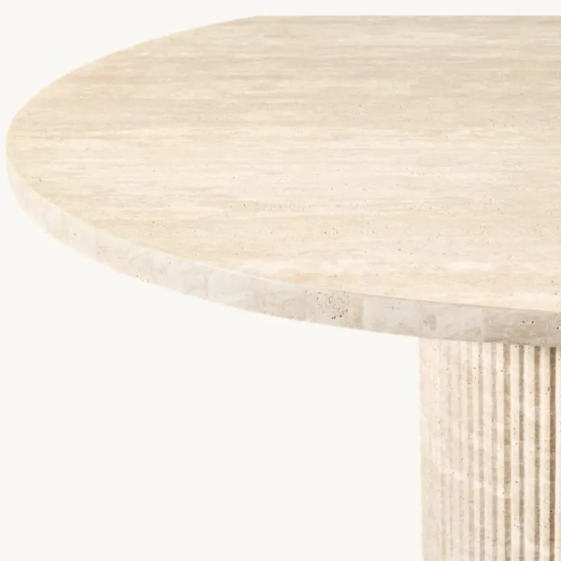 Tuscan Sun Travertine Table - Dining Minimalist Round