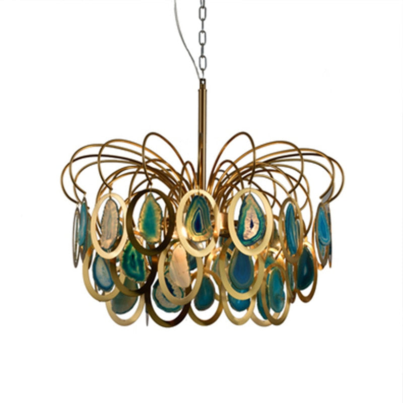 Agate Essence Chandelier - Contemporary Hollywood Regency Modern