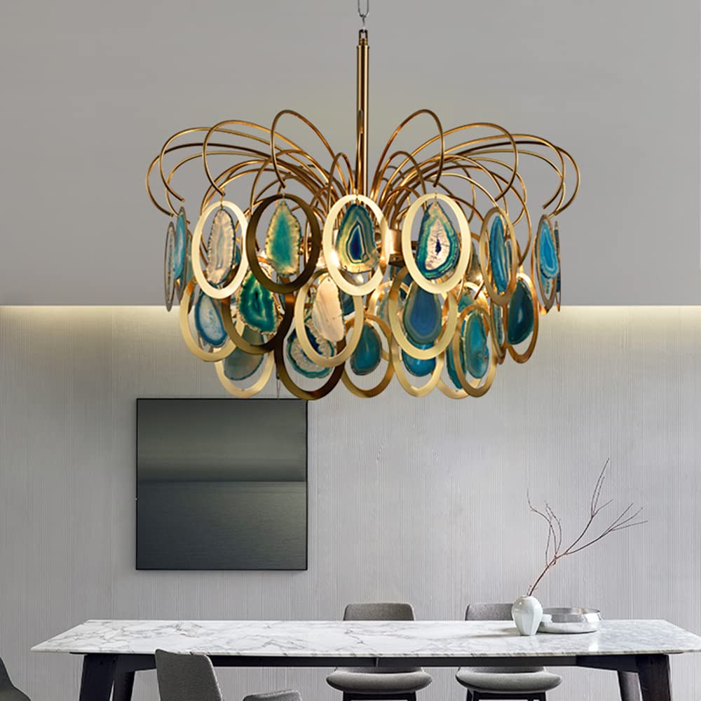 Agate Essence Chandelier - Contemporary Hollywood Regency Modern