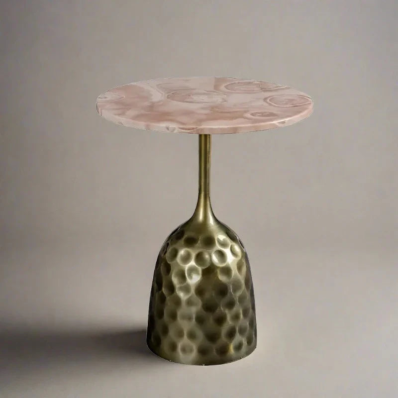 Celestia Marble - top Side Table - Art Deco Eclectic Marble Tables