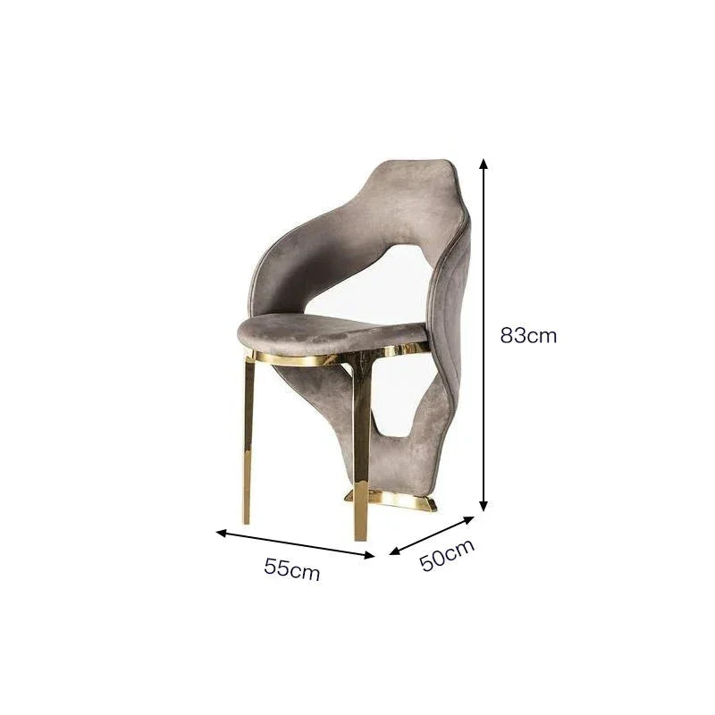 Modern Velvet Accent Chair with Gold Legs | Hlmpl589 - Contemporary - Dining - Eclectic