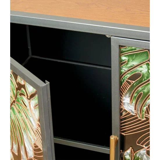 Floral Accent Cabinet with Gold Detailing| Hlm785lp - Biophilic Design - Eclectic