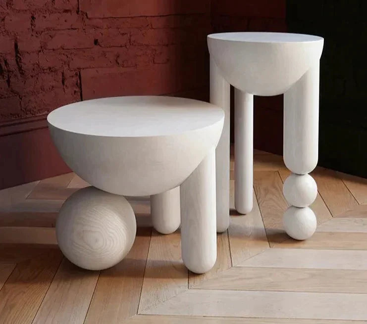 Wooden Stools & End Tables - Art Deco Minimalist