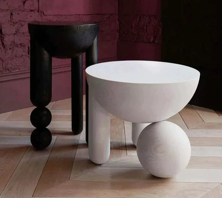 Wooden Stools & End Tables - Art Deco Minimalist