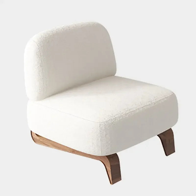 Modern Bouclé Accent Chair with Wooden Base | Luxury Interiors