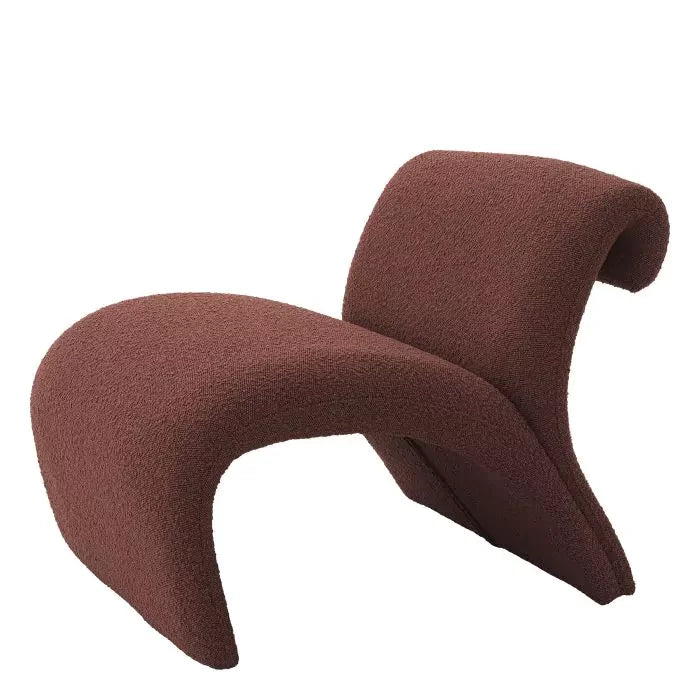 Modern Luxury Sculptural Lounge Chair in Leather or Wool