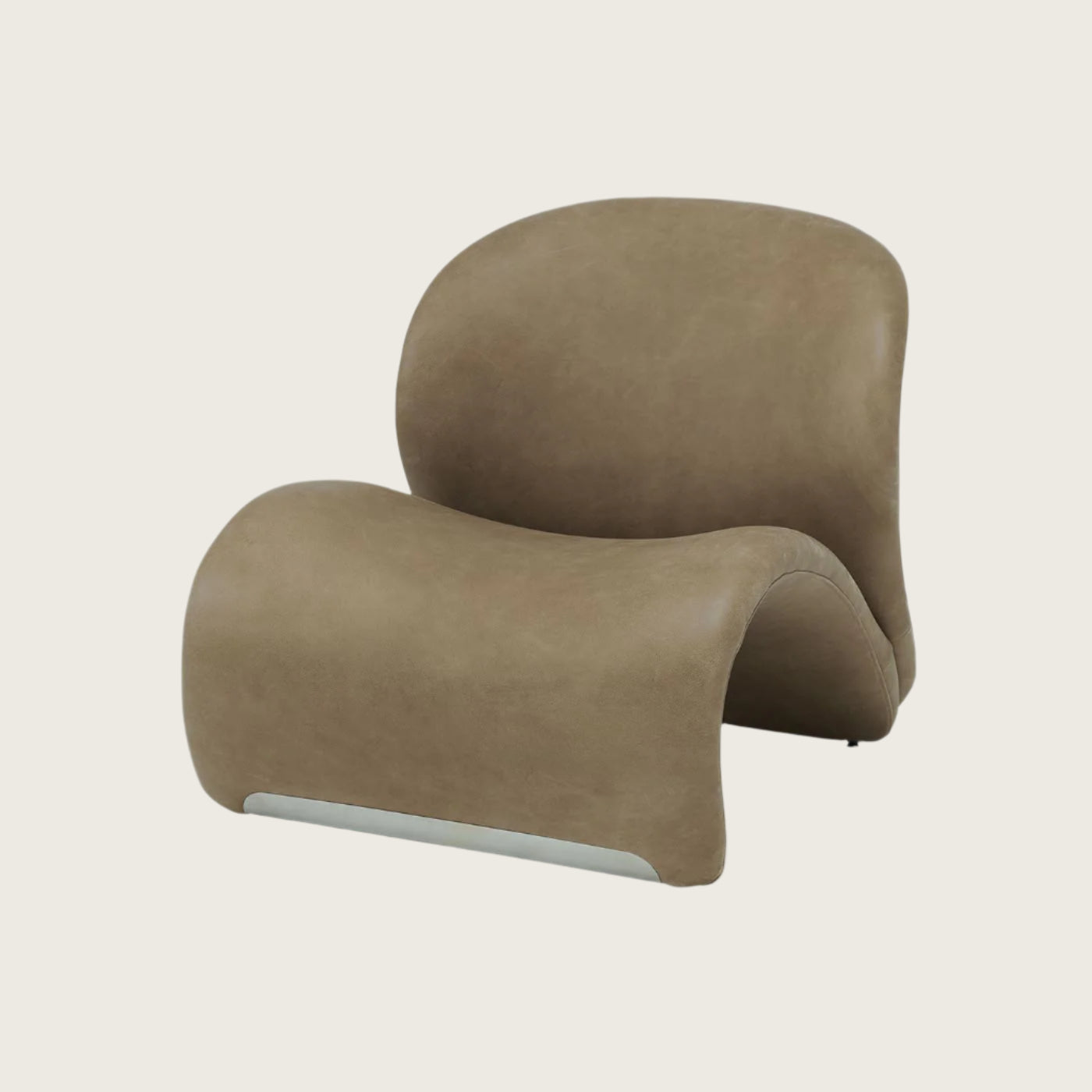 Modern Luxury Sculptural Lounge Chair in Leather or Wool