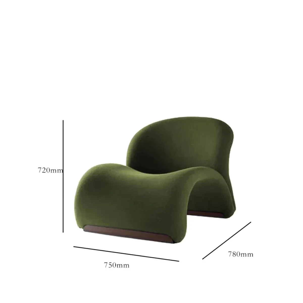 Modern Luxury Sculptural Lounge Chair in Leather or Wool