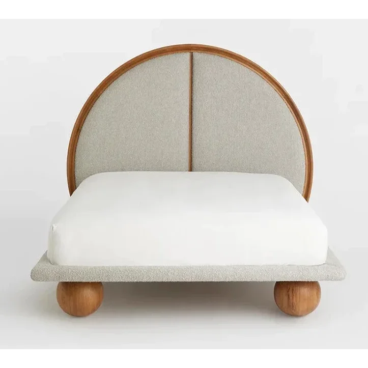 Contemporary Upholstered Headboard Bed Frame - Biophilic Design - Cottagecore - French Country - Japandi - Minimalist