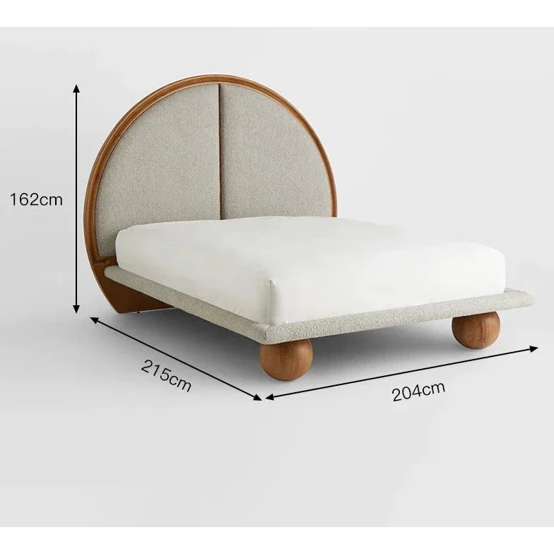 Contemporary Upholstered Headboard Bed Frame - Biophilic Design - Cottagecore - French Country - Japandi - Minimalist