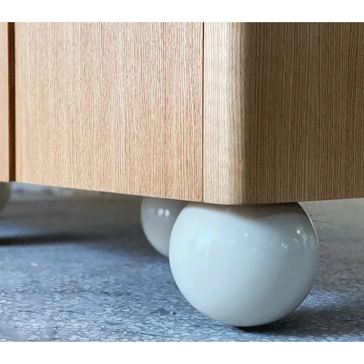 Modern Minimalist Oak Sideboard with Marble Ball Legs | Hlm89000 - Art Deco - Biophilic Design - French Country