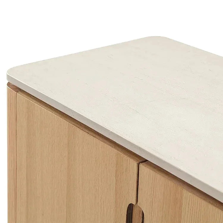 Modern Minimalist Oak Sideboard with Marble Ball Legs | Hlm89000 - Art Deco - Biophilic Design - French Country