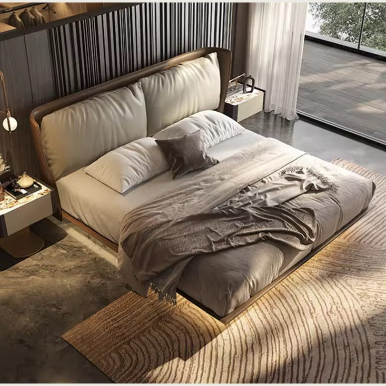 Modern Minimalist Platform Bed with Upholstered Headboard | Luxury Bedrooms