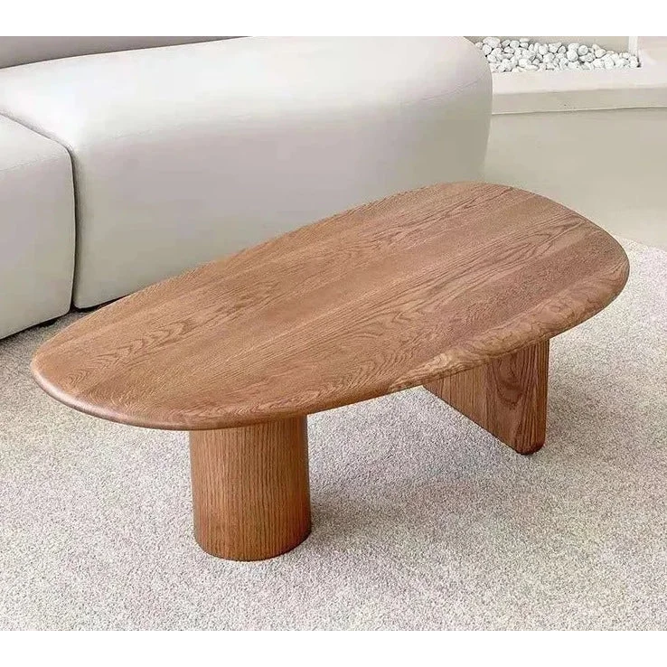 Modern Oval Wood Coffee Table with Minimalist Design