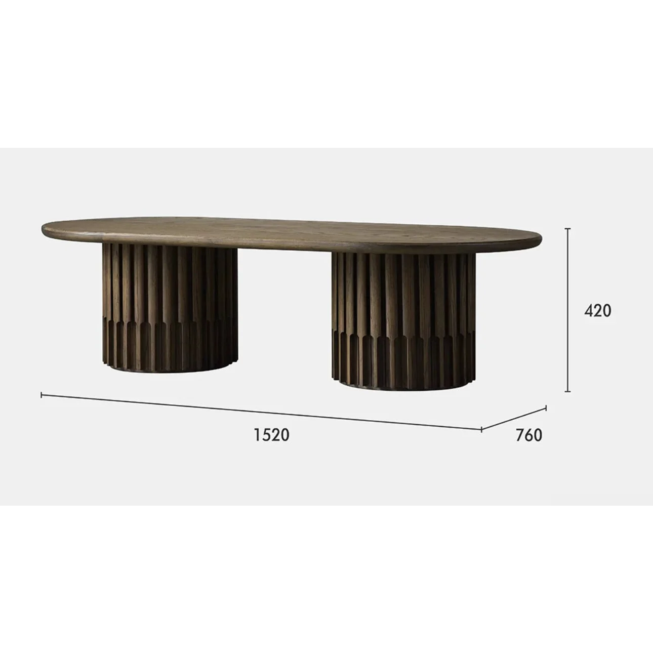 Modern Oval Wood Dining Table - Biophilic Design - Minimalist