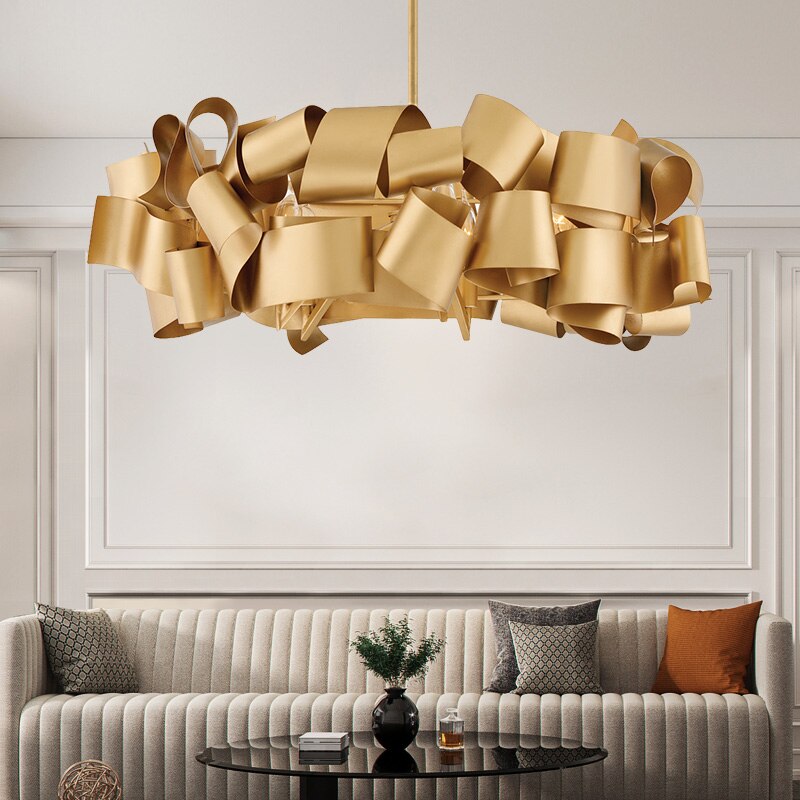 Modern Ribbon Chandelier - Ceiling Lamps Hollywood Regency Mid - century