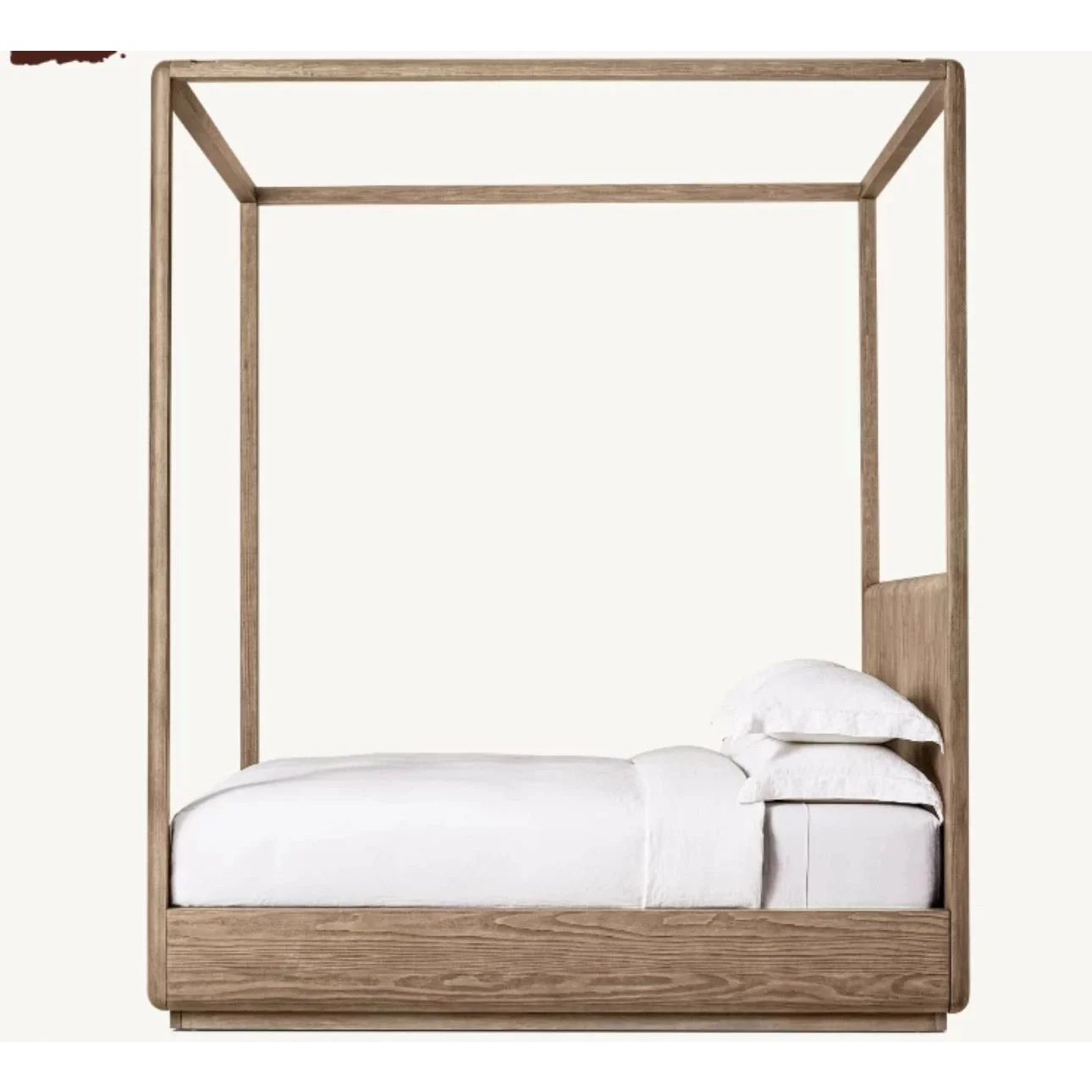 Teak Wood Sanctuary Cube Canopy Bed - Biophilic Design - Eclectic - Japandi - Minimalist