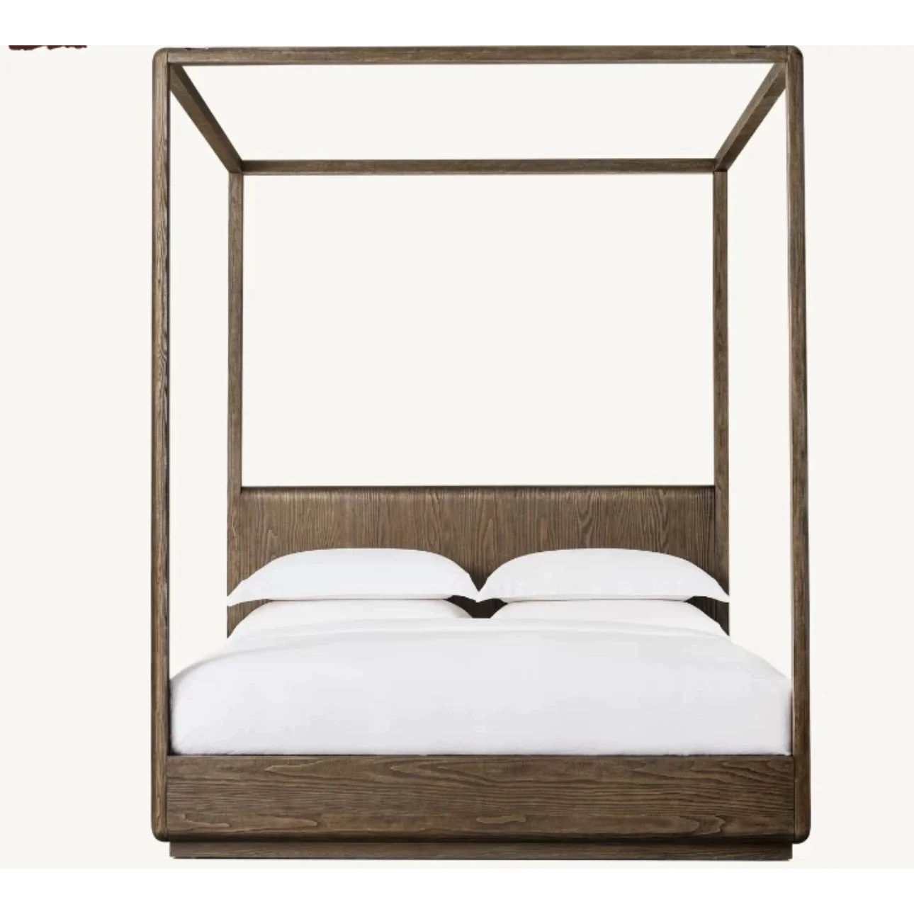 Teak Wood Sanctuary Cube Canopy Bed - Biophilic Design - Eclectic - Japandi - Minimalist