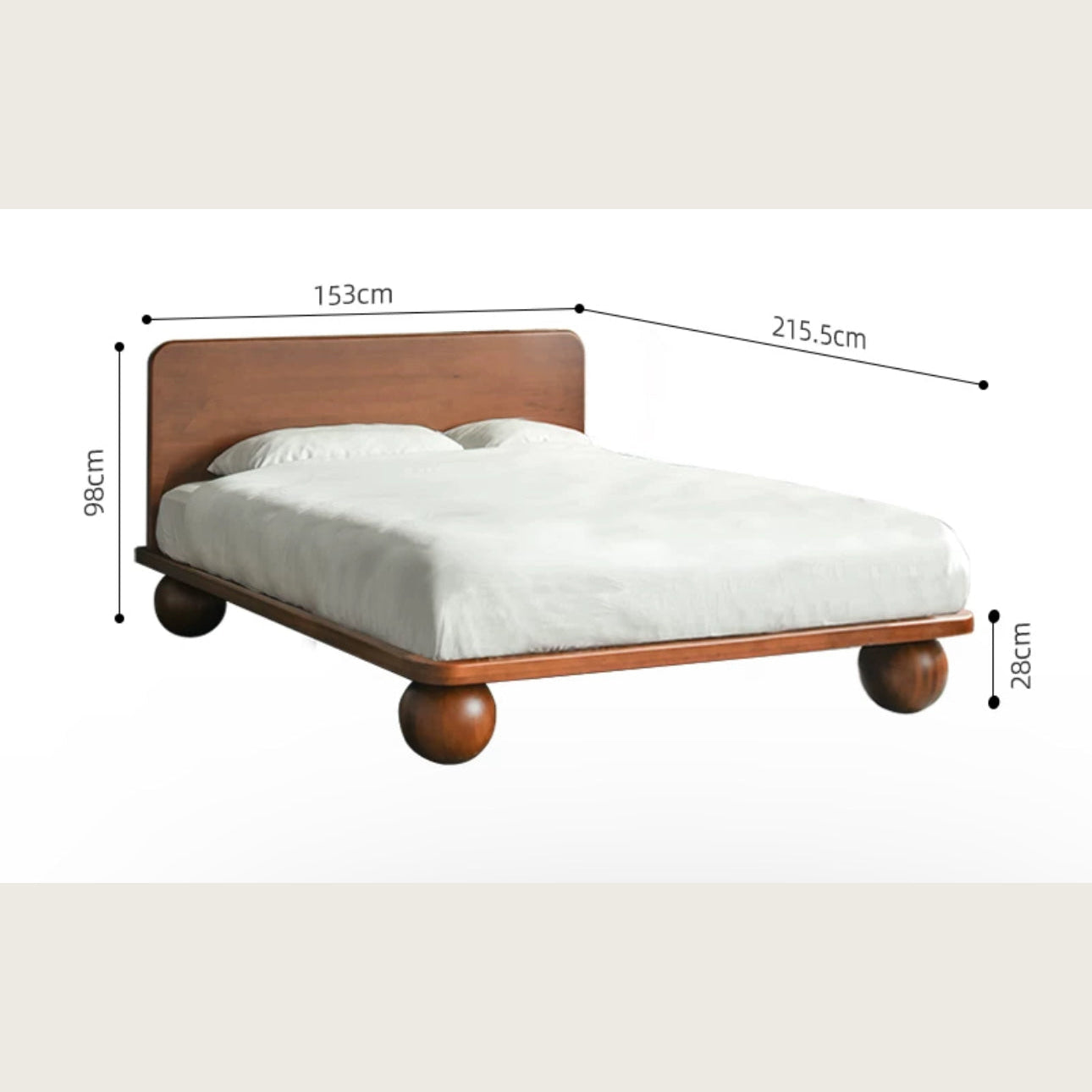 Modern Solid Wood Platform Bed Frame | Japandi Minimalism Bedroom Queen & King Size Beds